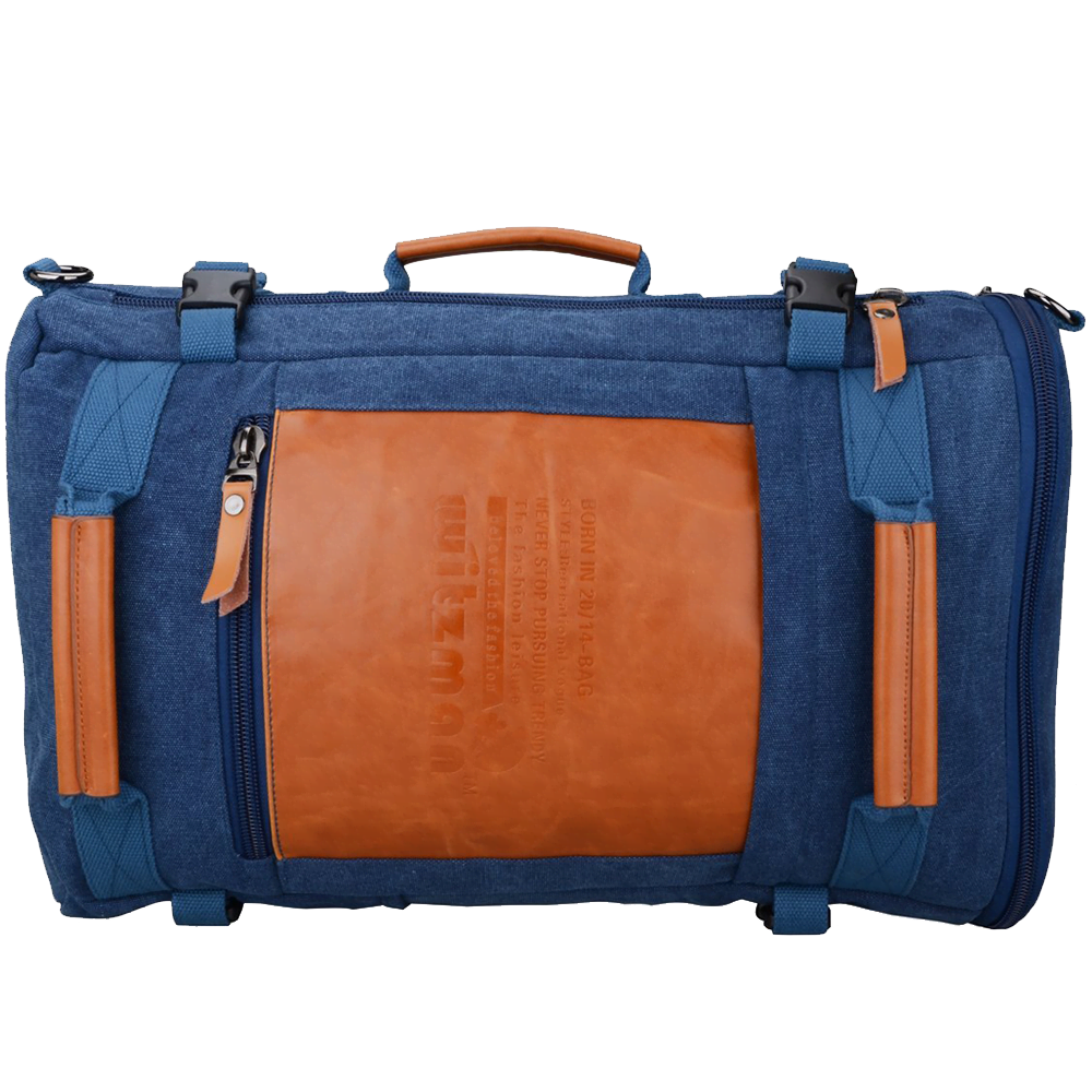 Witzman Men s Retro Canvas Travel Duffel Bag 2033 blue M dy shopper