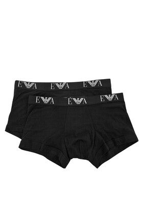 Cotton Stretch EA Logo Trunks, Pack of Two