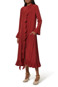 Eco Silk Detached Ruffle Shirtdress