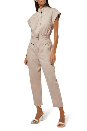 CHIARA SLEEVELESS BOILER SUIT:Dark Green:6