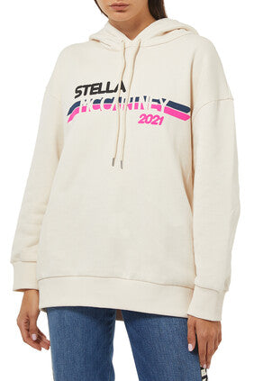 Moto Logo Print Hoodie