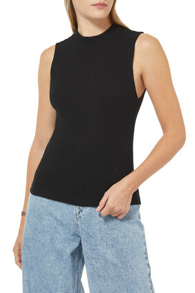 Rib Sleeveless T-Shirt