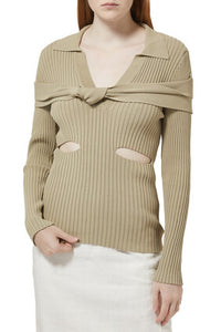 Ribbed V Neck Sweater