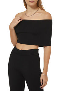 Fold Over Rib Crop Top